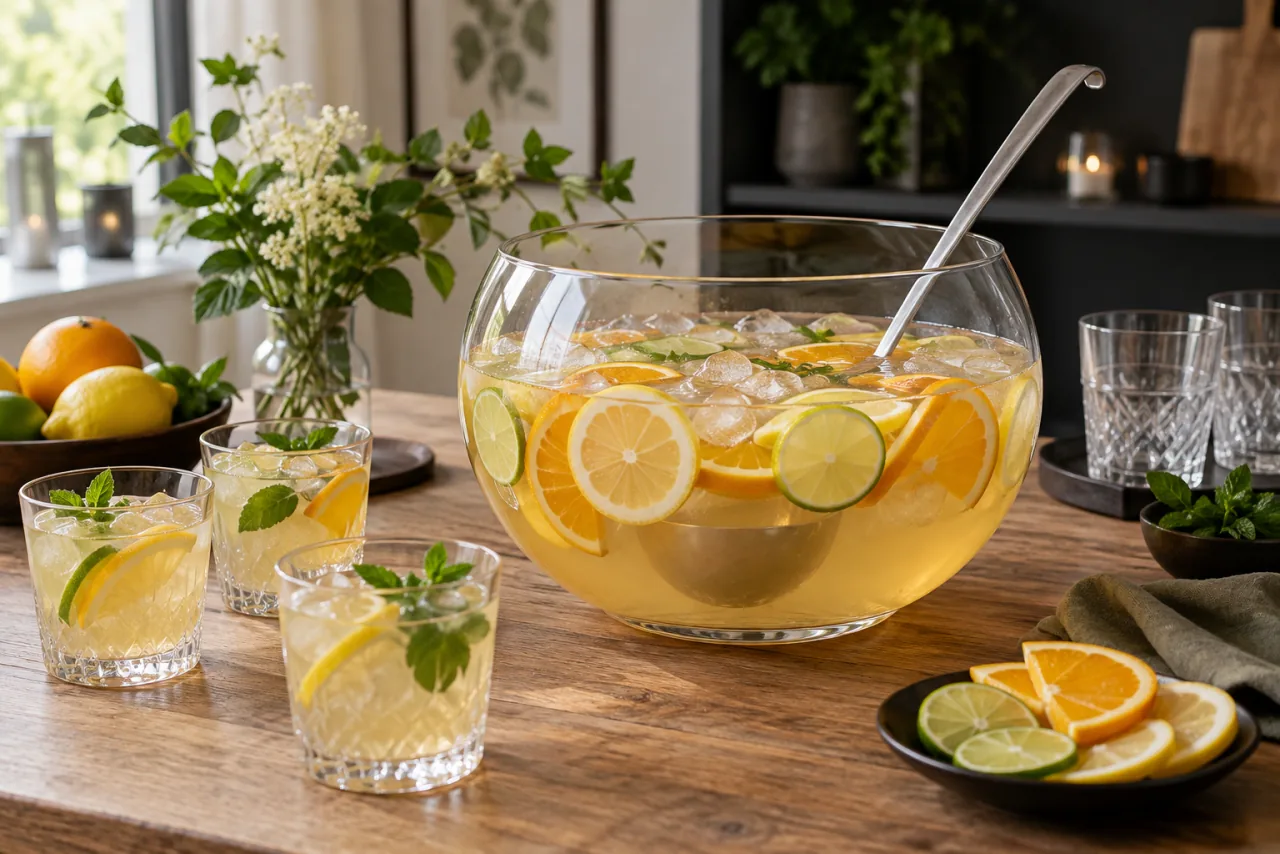 Bålskål med citrusskivor och serveringsskopa
