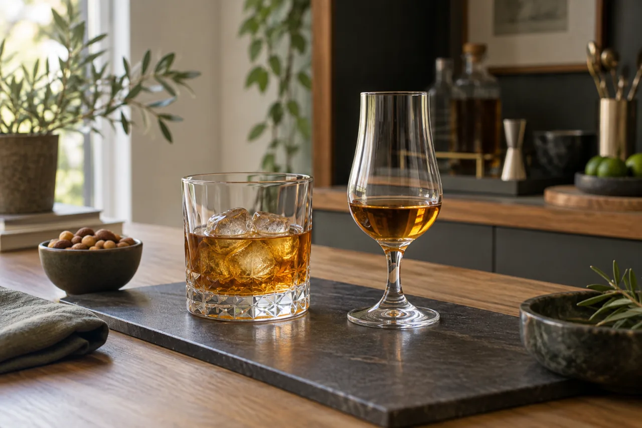 Tumbler och smalt provningsglas