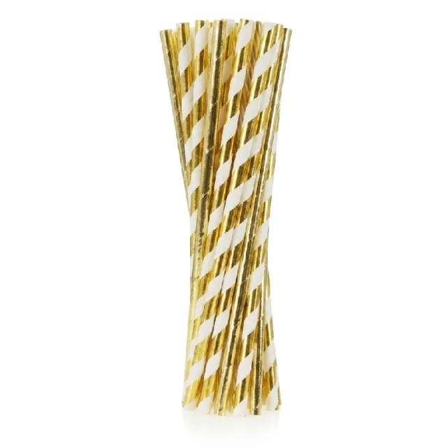 Godan papperssugrör i guld, 24-pack