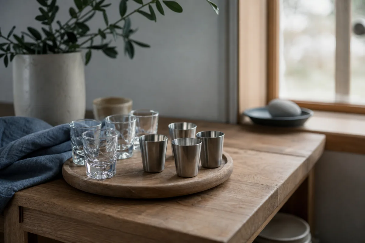 Rostfritt eller glas i snapsglas – det som faktiskt håller