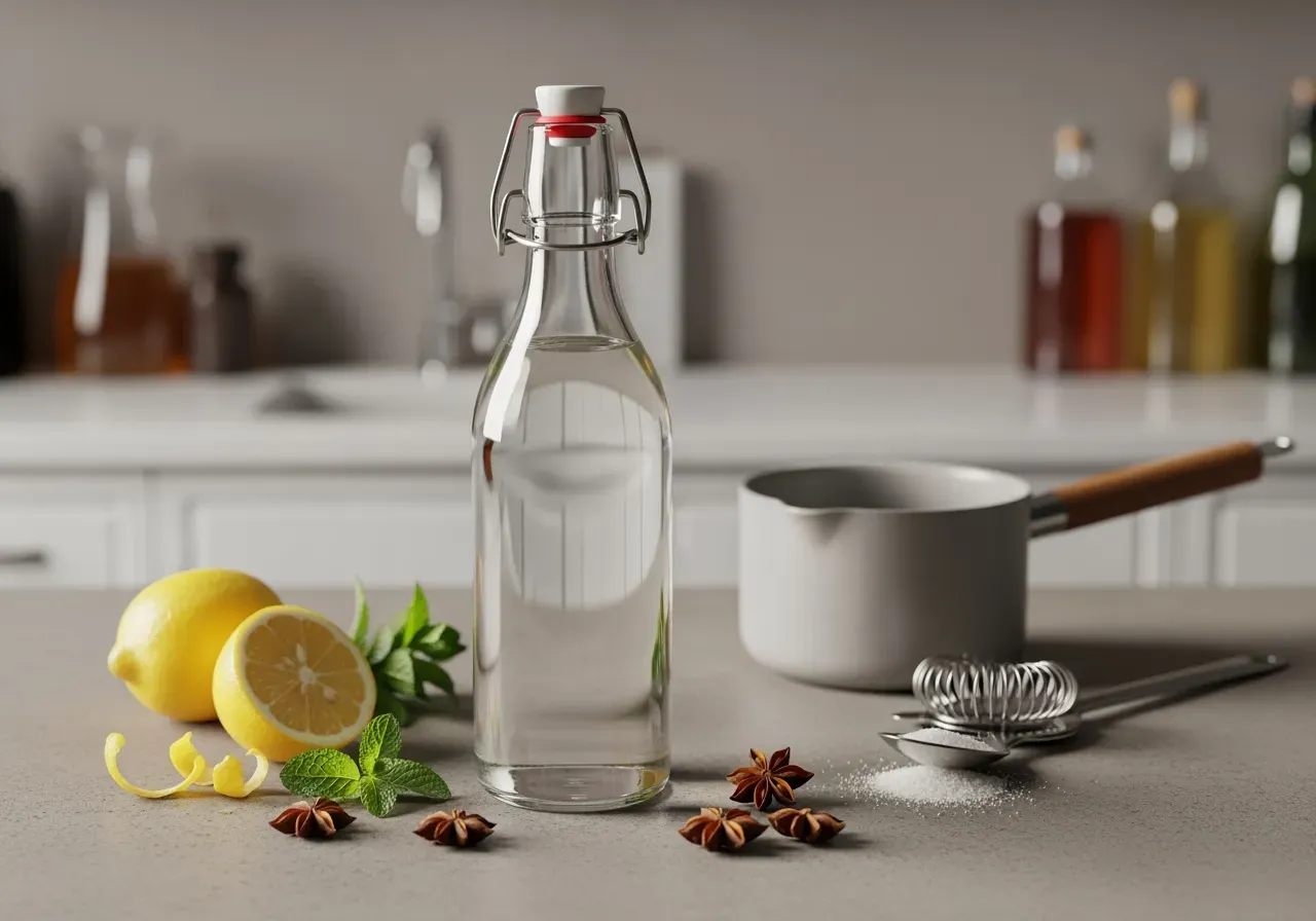 Isskopa och pincett i hemmabar