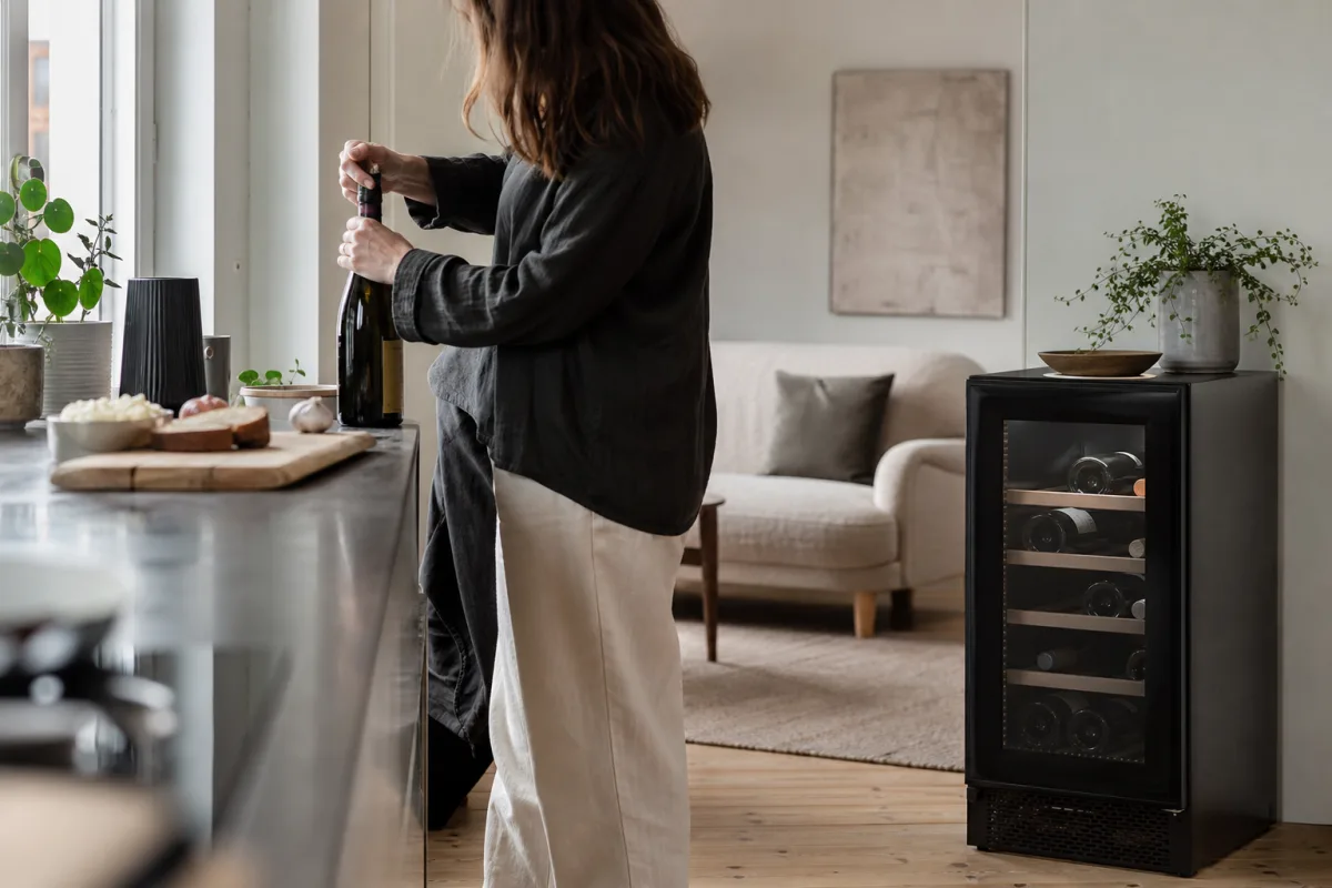 Vinkylare i lägenhet utan plats för ett vinskåp