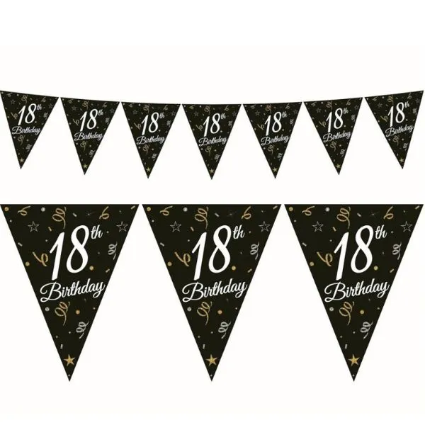 18 Års Pappersgirlang Med Flaggor 28 x 270 Cm