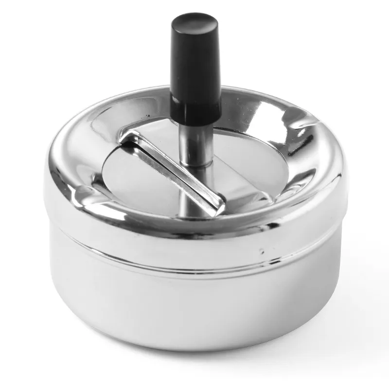 Askfat Med Tryckknapp Krom 90x45 Mm