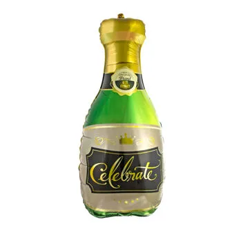 Ballong "Champagneflaska" 46 X 93,5 Cm. Flerfärgad