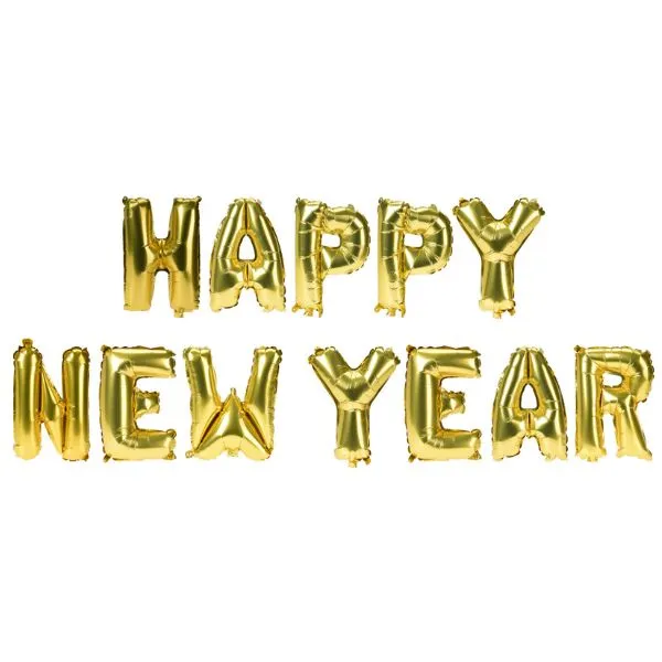 Ballong Folie "Gott Nytt År" Guld