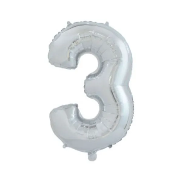 Ballong Nummer "3" 65 Cm.