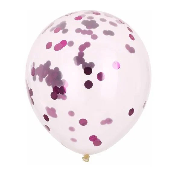 Ballonger Med Konfetti Pink 8 St