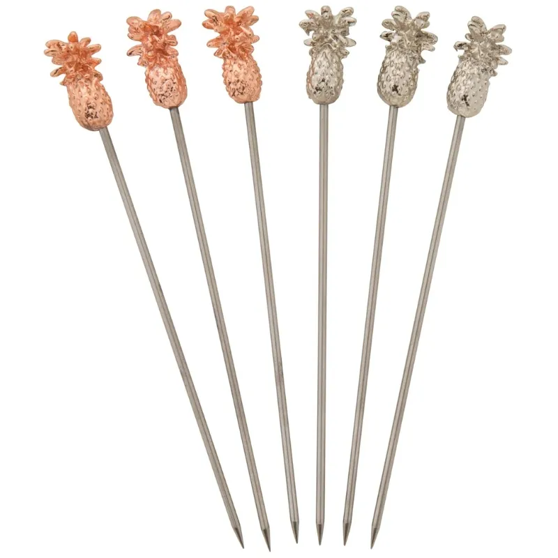 Barprofessional Cocktailpicks Stål Pineapple - 6 St.