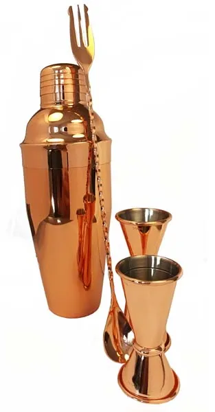 Barsats med 3-delars Shaker (4 delar i Koppar)