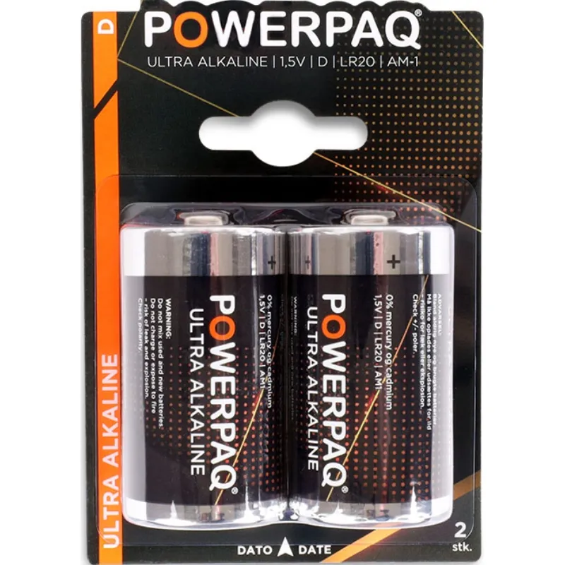 Batterier | Ultra Alkaline D | Powerpaq