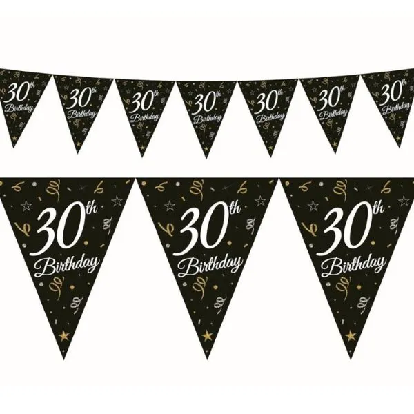 Beauty&Charm Pappersgirlang Med Flagga "30" 28 x 270 Cm