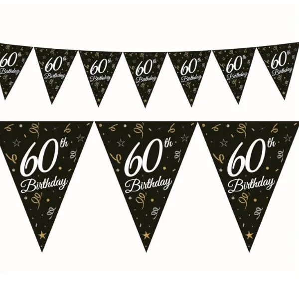 Beauty & Charm Pappersgirlang Med Flagga "60" 28 x 270 Cm