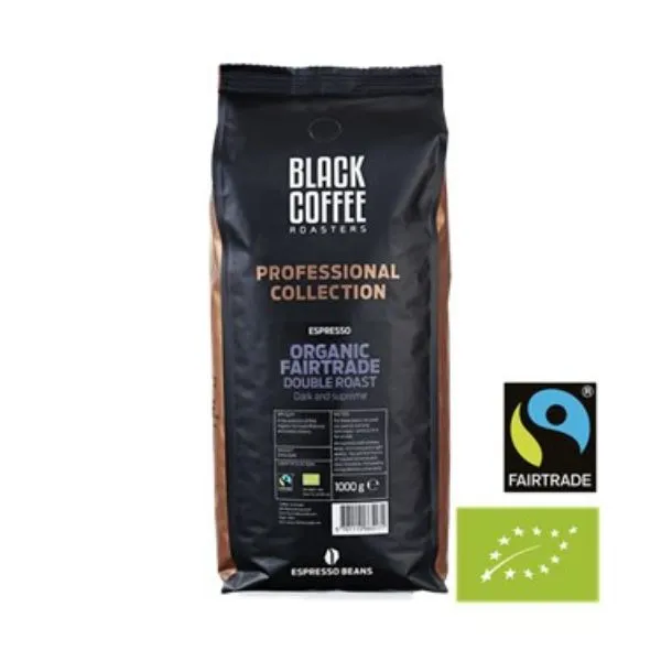 Black Coffee Roasters Pro Double Roast Fairtrade1kg Hela Bönor Eko