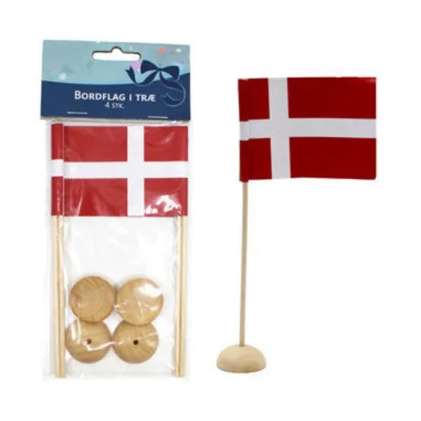 Bordflag Trä 7,5x5,5 Cm 4 St.
