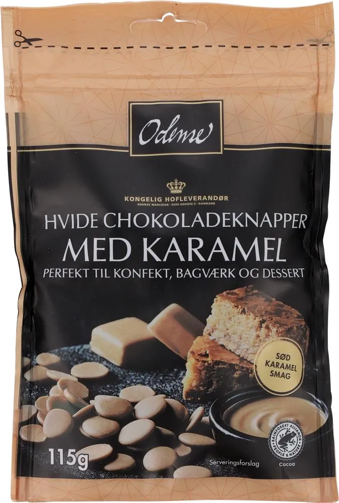 Chokladknappar Vit Med Karamell 115 g