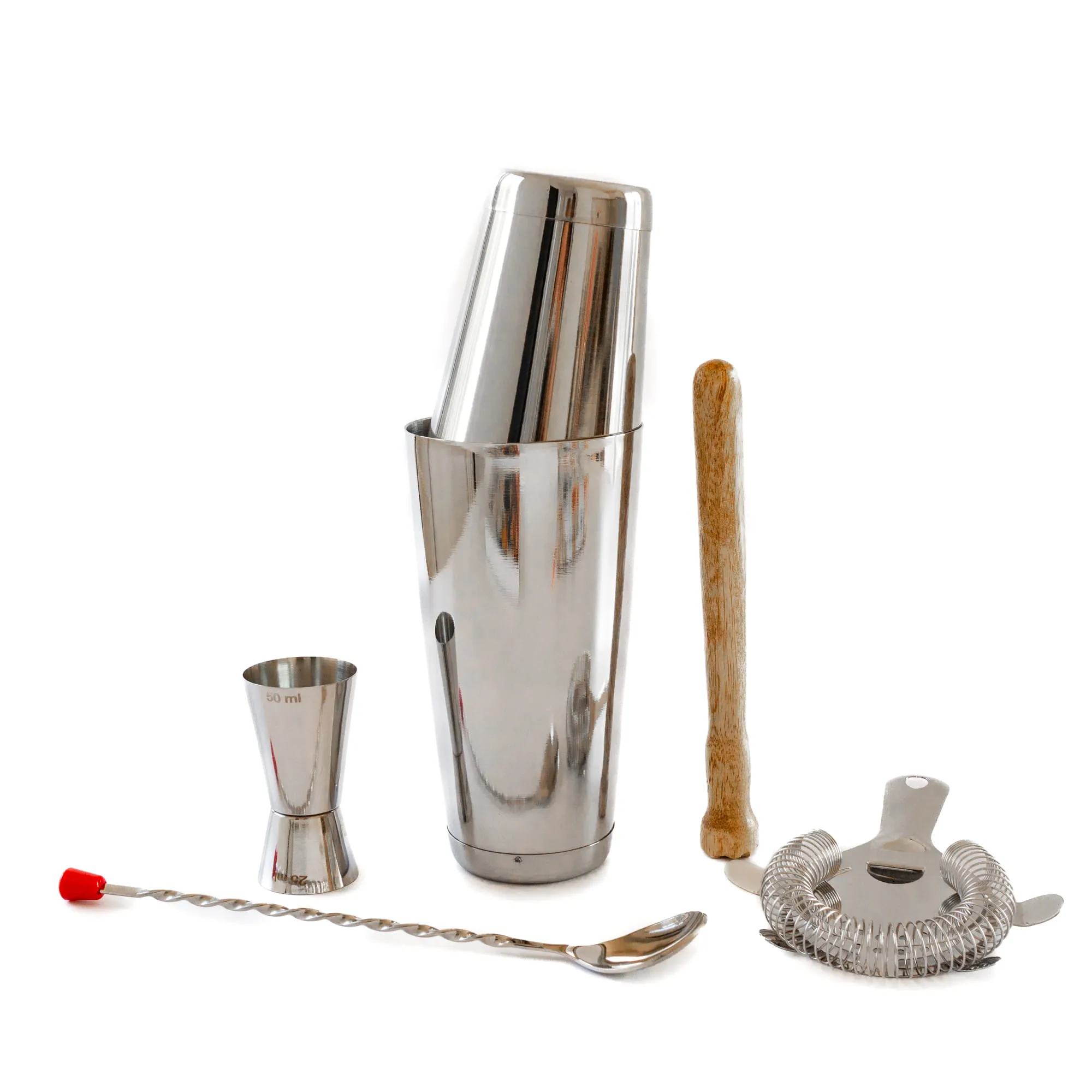 Cocktailset i rostfritt stål, 6 delar