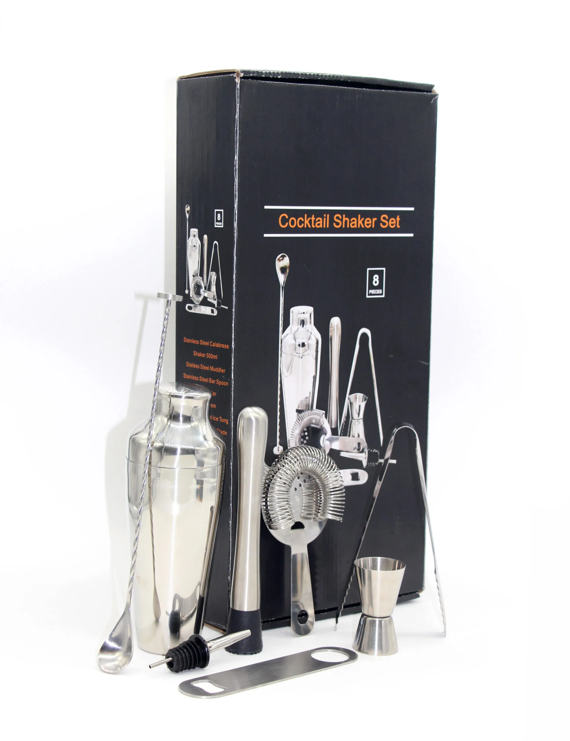 Cocktailset i Rostfritt Stål – 8 Delar