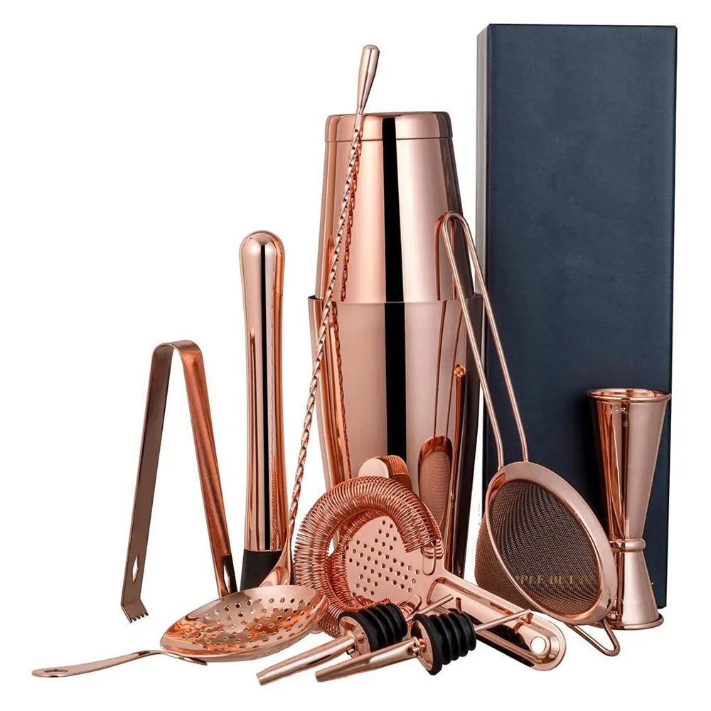 Cocktailshaker Set Med 11 Delar - Koppar