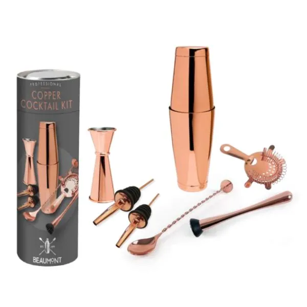 Cocktailshaker Set Med 8 Delar - Koppar