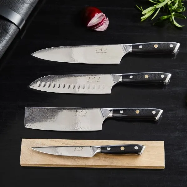 Damascus Av Hâws Chef, Santoku, Grönsaks- & Utilitykniv - 4 St.