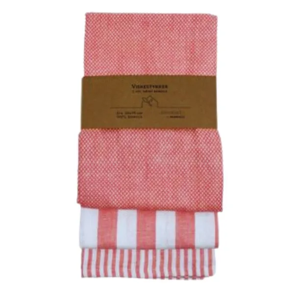 Disktrasor Vit/korall 3st Olika Mönster Storlek 50 x 70 Cm