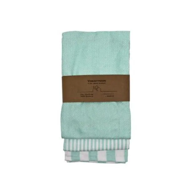 Disktrasor Vit/ljusgrön 3st Olika Mönster Storlek 50 x 70 Cm