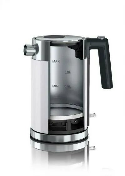 El-vattenkokare, 1,5l, På/av Vit