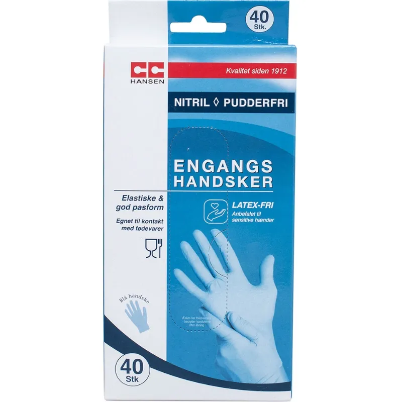Engangshandsker | Nitril | 40 Stk. | Cc Hansen