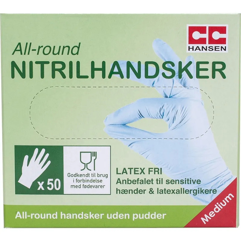 Engangshandsker | Nitril | Allround | 50 Stk. | Cc Hansen
