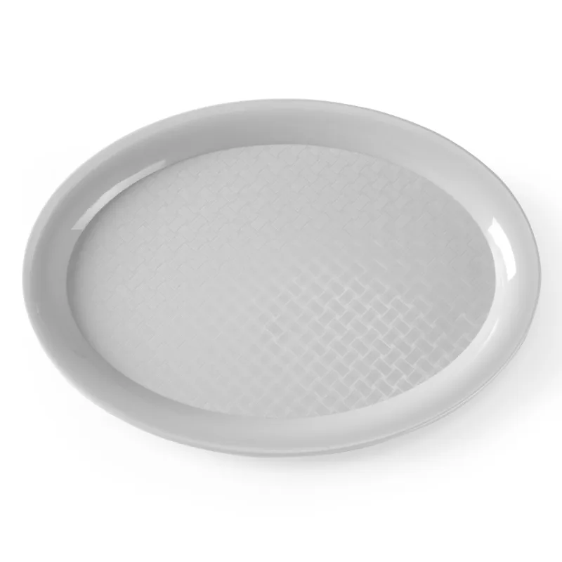 Fastfoodbricka Polypropylen Ljusgrå Oval 265x195 Mm Pp