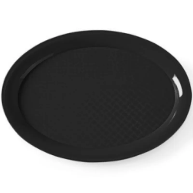Fastfoodbricka Polypropylen Svart Oval 265x195 Mm Pp