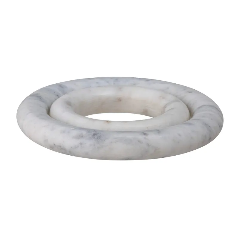 Finola Bordskåner - Vit - Marmor