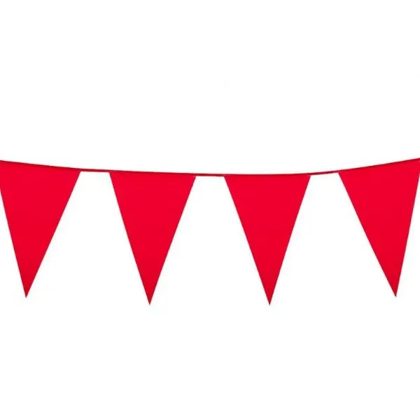 Flaggirlang Röd (30x20 Cm) 10 m