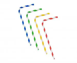 Flexibla Papperssugrör Med Randiga Blandade Färger 6x200 Mm / 100 St