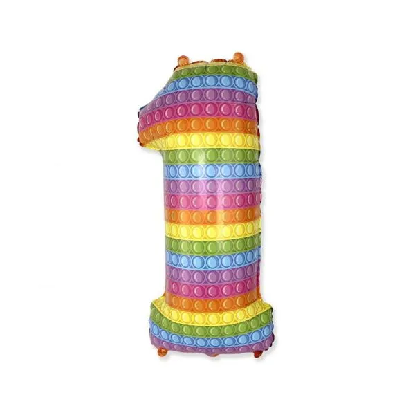 Folieballong Fx "Nummer 1" Pop It 69 Cm