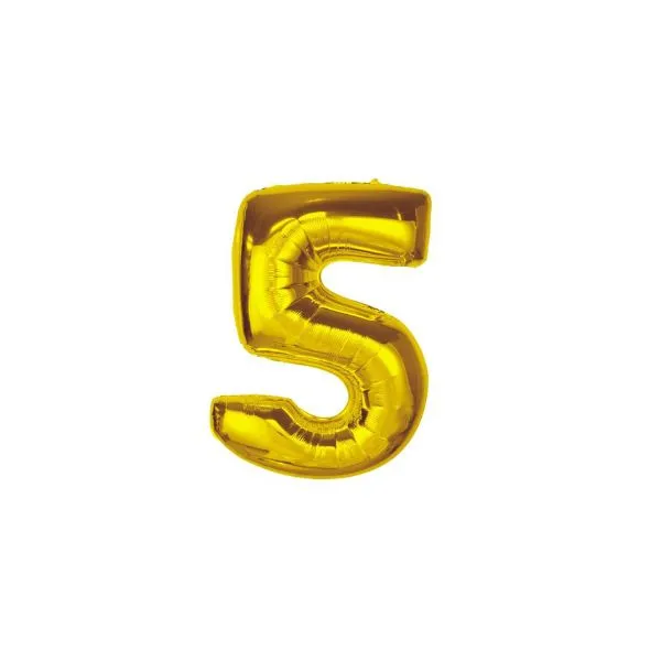 Folieballong Smart Nummer 5 Guld 92 Cm