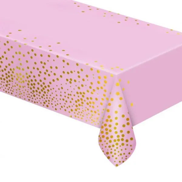 Folieduk B&C Med Guld Prikker Lyserød 137x183 Cm