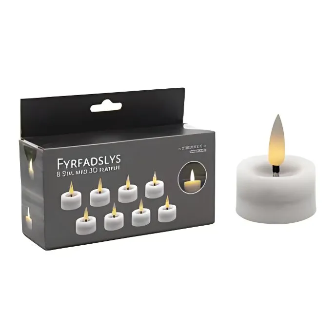 Fyrfadslys Med 3d-flamma 8st Inkl. Batt