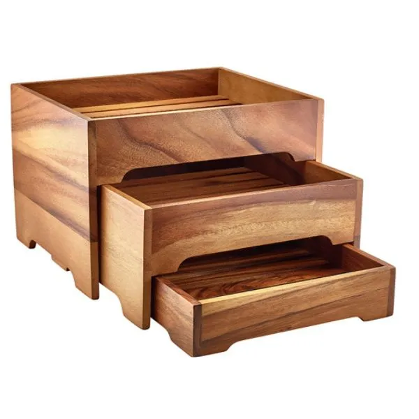 Genware Akacietræ 3-lagers Utställningsställ Gn 1/2