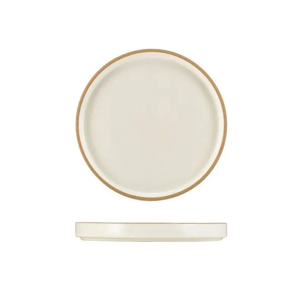 Genware Kava Vit Stengods Presentationsfat 18cm