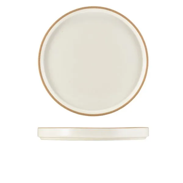 Genware Kava Vit Stengods Presentationsfat 25 Cm