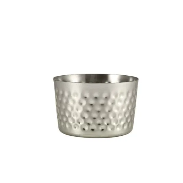 Genware Rostfritt Stål Hammrad Mini Serveringskopp 8 x 5 Cm