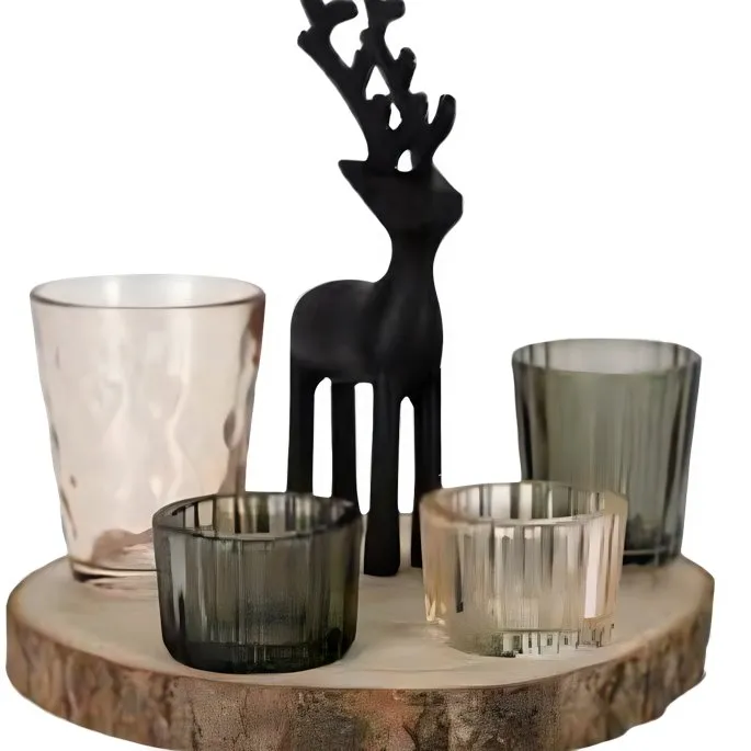 Glasstager, Träplatta, Presentaskinkl. Rendekoration