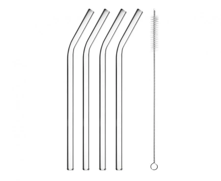 Glassugrör 4 Böjda + Borste