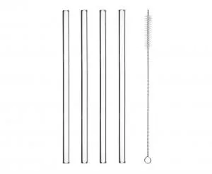 Glassugrör 4 Raka + Borste