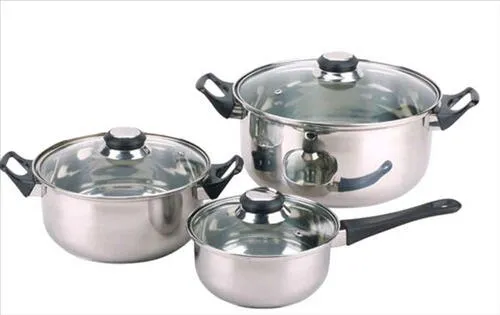 Grydesæt Med Glaslåg - 1,6 L + 2,2 L + 4 L