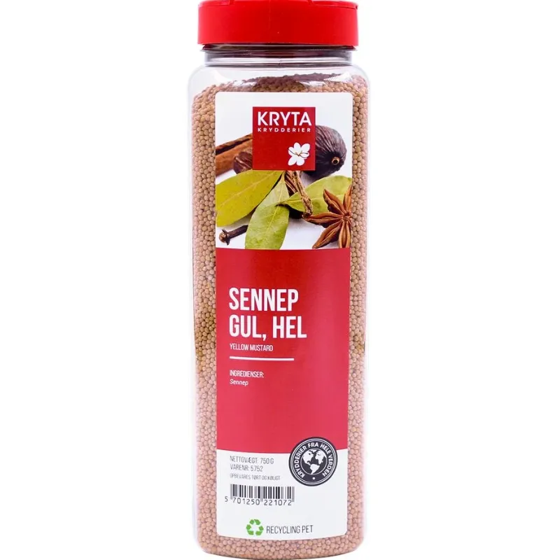 Hele Gule Sennepsfrø 750 g