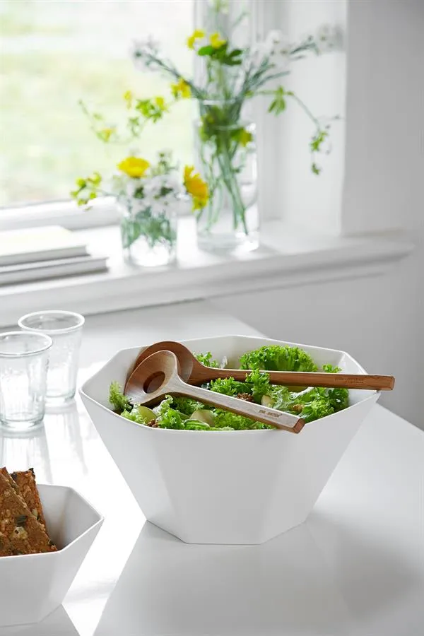 Hepta Skål M/bestik Vit