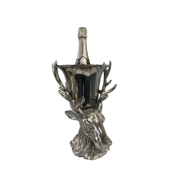 Hjort Hoved M. Klocka Vin Kylare